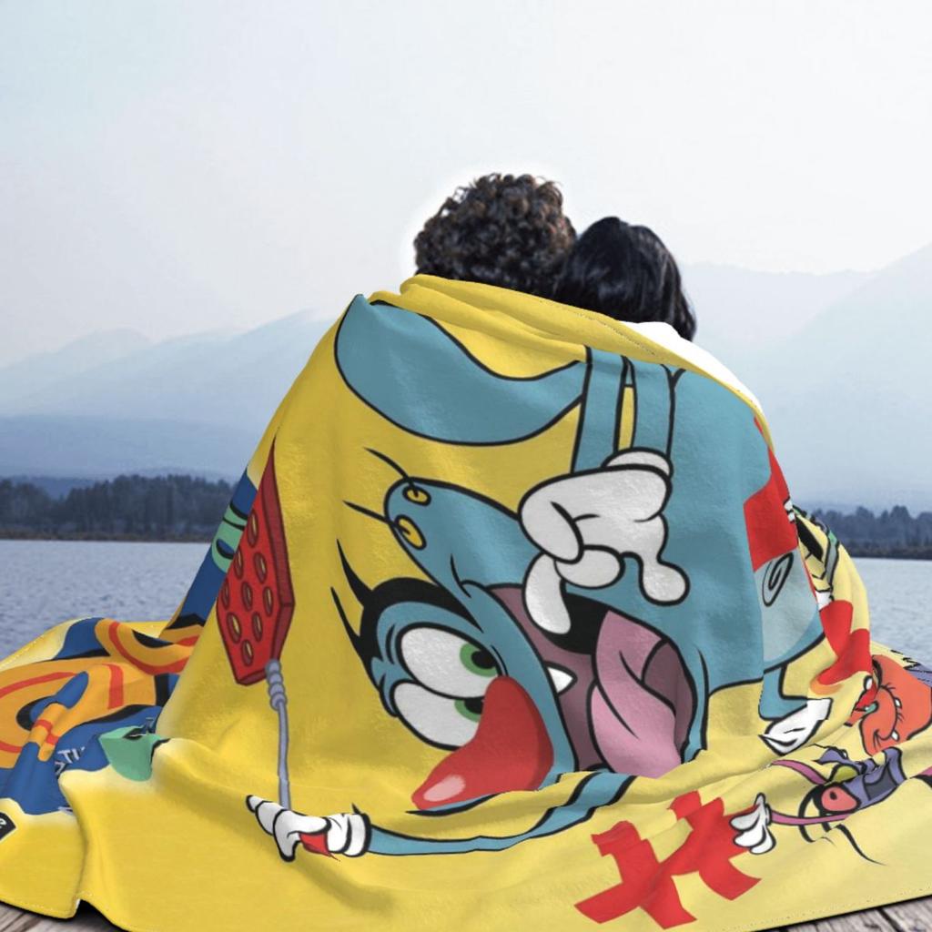 Animation Anime Film Oggy And The Cockroaches Blankets Soft Warm Flannel Throw Blanket Bedspread for Bed Living Room Picnic Sofa