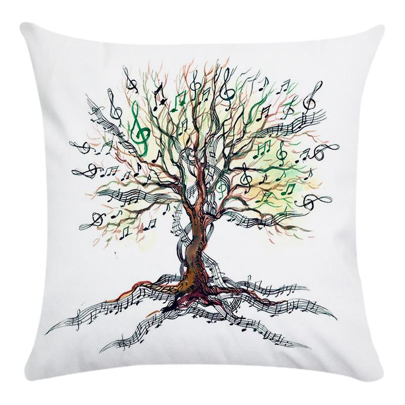Creative Life Tree Pattern Digital Printing Short Plush Pillow Covers For Car Sofa Office Cushion Cover Home Goods