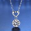 925 Sterling Silver Heart-shaped Moissanite Necklace Women Pendant Niche Elegant Collarbone Pendant