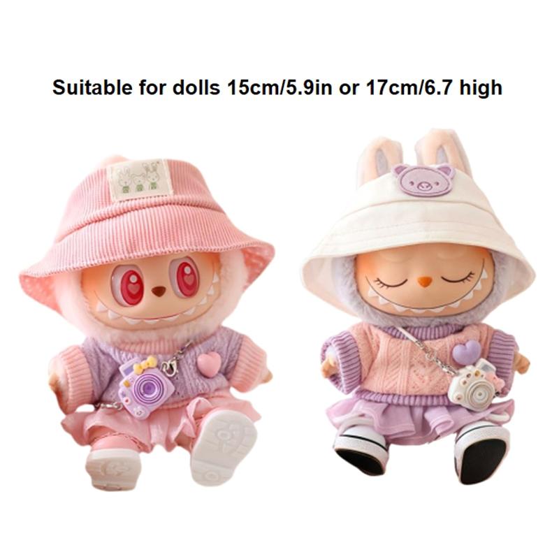 5 Pieces Clothes For Labubu Dolls Accessories Stylish Kawaii Outfit Set Suitable For 15Cm 17Cm Labubu Doll Doll Clothing Set
