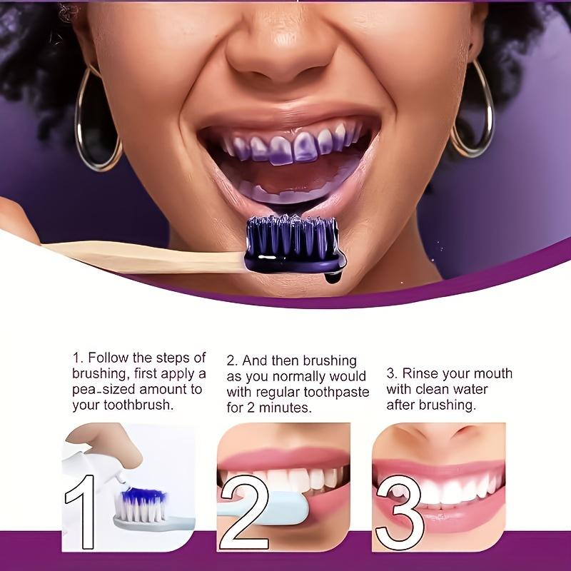 Dentifrice violet pour appareil dentaire, nettoyage en profondeur, haleine fraîche, Booster de blanchiment, 30Ml, idéal pour la maison et les voyages