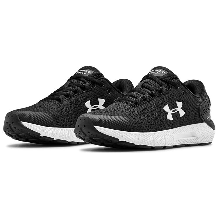 Under Armour Charged Rogue 2 Lightweight Slip-Resistant Durable Low-Top Running Shoes Women sneakers Black White 3022602-003