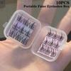 10Pcs Portable False Eyelashes Box Travel Empty Lashes Holder Case Container Storage Organizer Professional Makeup Lash Supplies