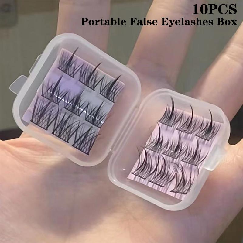 10Pcs Portable False Eyelashes Box Travel Empty Lashes Holder Case Container Storage Organizer Professional Makeup Lash Supplies