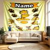 Custom Name Personalized Garfield Print Tapestry, Wall Art Decor, Bedroom, Dorm, Apartment, LivingRoom, Party Backdrop, Gift for Birthday