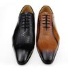 Moda Alta Calidad Formal Zapatos de Cuero Genuino para Hombre Noche Boda Calzado Cómodo Zapatos con Tallado Lateral Negro Marrón Brogue