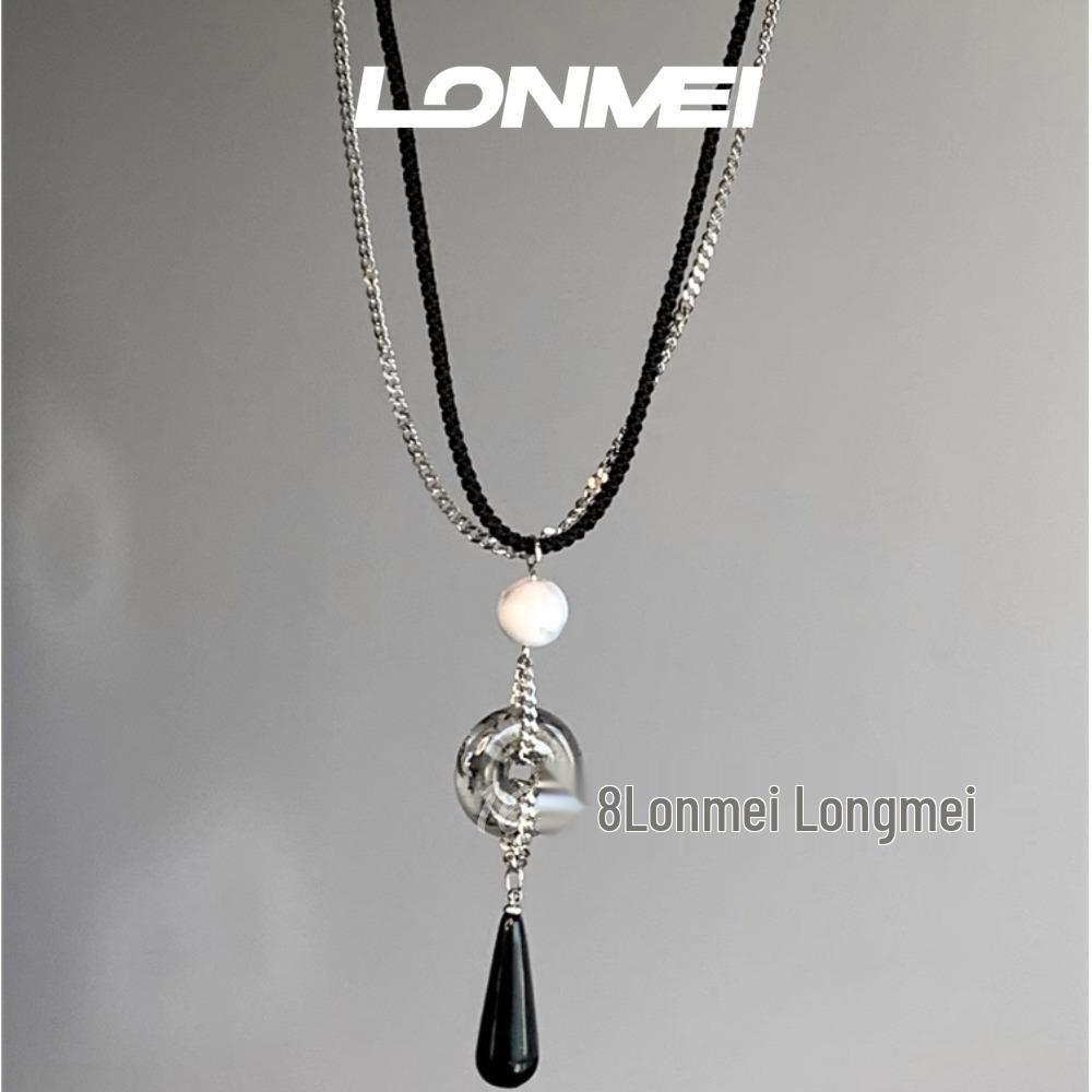 Elegant Zen Chinese-Style Ping An Buckle Necklace for Women: High-End, Versatile, Ancient-Inspired Collarbone Jewelry