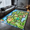 Cartoon City Road Play Mat Soft Non-slip Carpet Fire Station Market Print Traffic Game Rug Children Room Living Room Home Decor