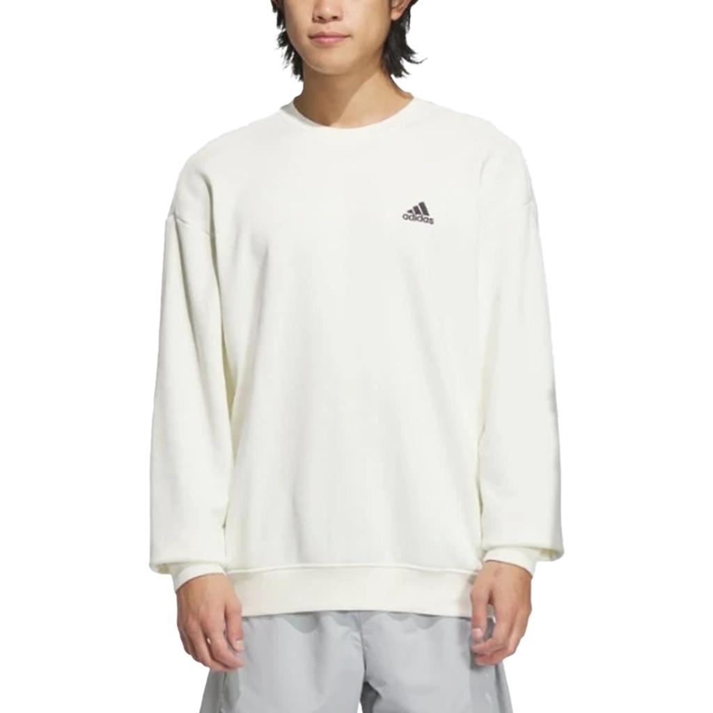 adidas Casual Thick Round Neck Pullover Long Sleeve Sweatshirt Unisex Sweatshirt Jade-White JM9111
