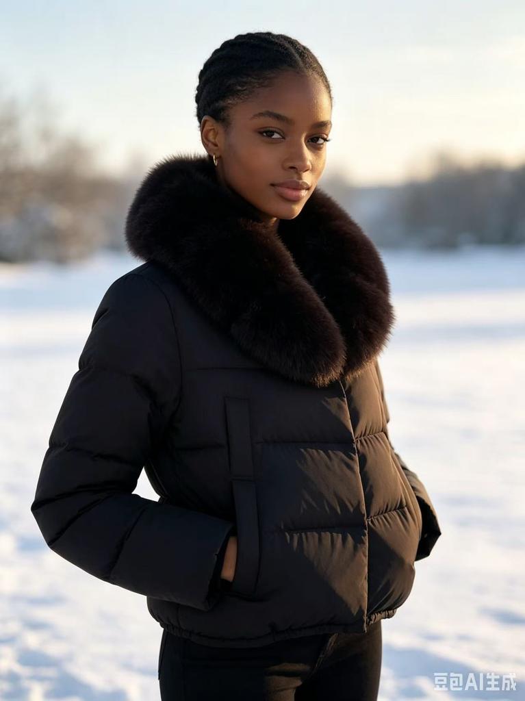 European and American winter new women's short fashion warm down cotton clothes small foreign style imitation fox fur collar jacket