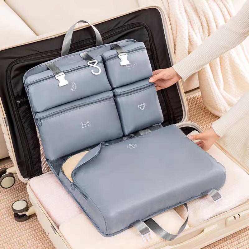 1pc Travel Storage Bag Foldable with Handle Clothes Storage Bag Wardrobe Storage Hanging Bag Clothing Organizer Travel Essential