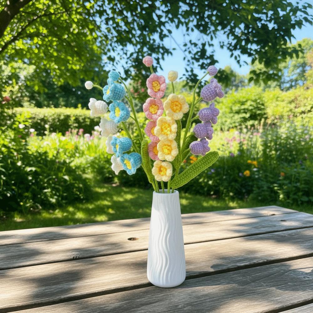 1pc Finished Product Lily of the Valley Crochet Flowers Hand-woven Knit Fake Flowers Party Wedding