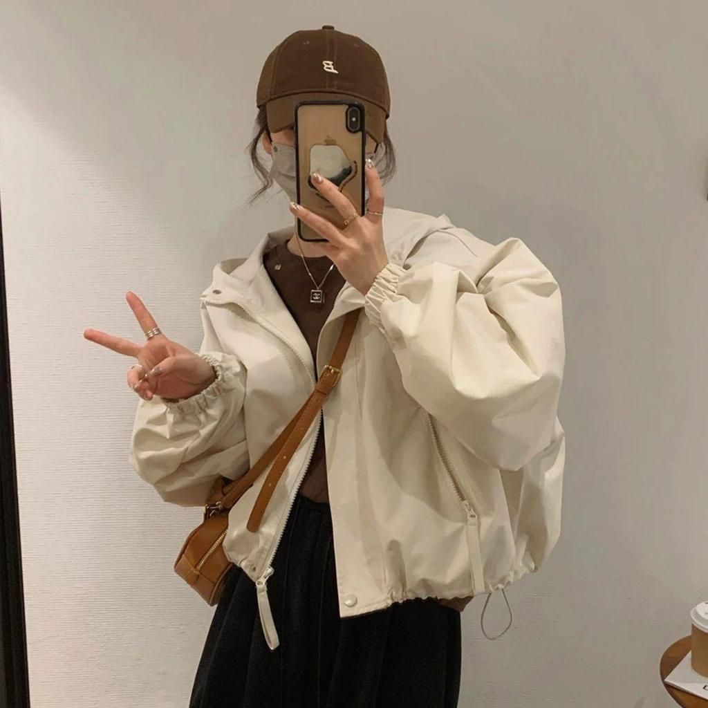 2025 Korean Style Hooded Jacket: Autumn/Winter Casual Loose Fit Short Outerwear