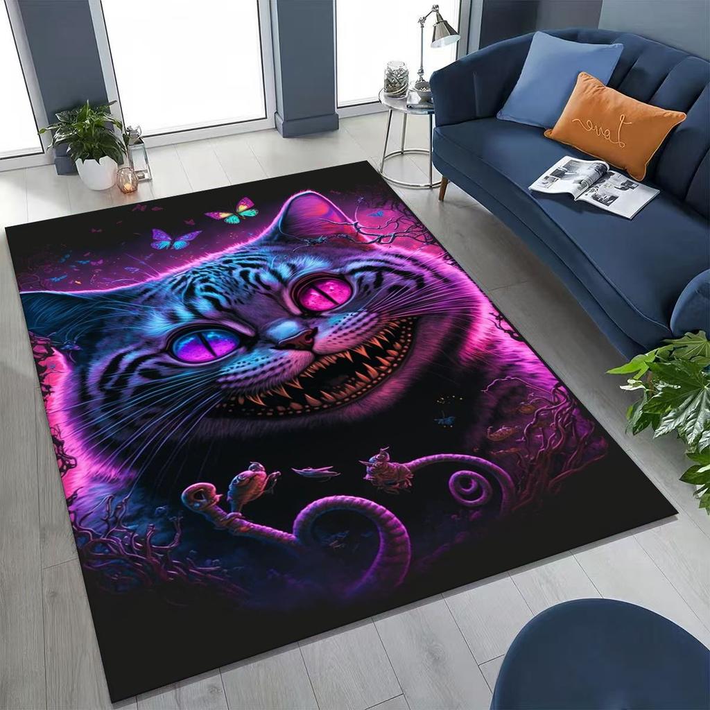 Dream Cheshire Cat Alice in Wonderland Cartoon Rug for Bedroom Living Room Sofa Home Doormat Decor, Large Kid Non-slip Floor Mat