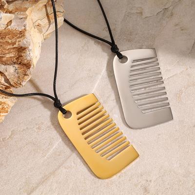Jiading European and American Stainless Steel Comb Pendant Necklace Sweater Chain Titanium Steel Neck Chain Jewelry