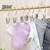 Clothespin-style Hanger Clip Rubber Coating Hook Soft Metal Clothespin 10Pcs Space-Saving Clothes Storage Durable
