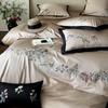 French Hepburn Style Simple Embroidery Bedding Four-piece Light Luxury Bed Sheet Pillowcase