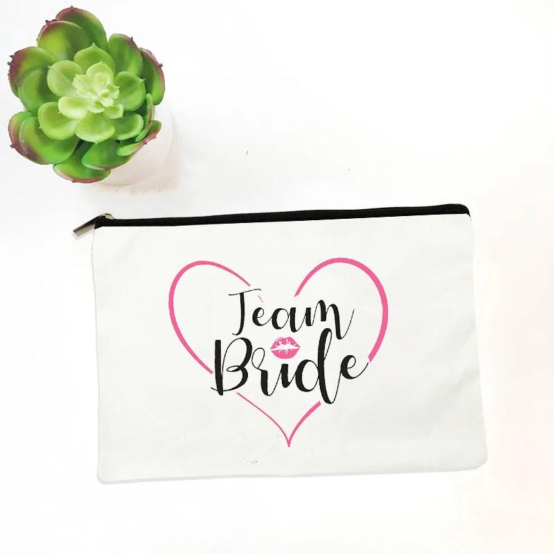 Bridemaid Bride Squad Makeup Bag Chief Bridesmaid Bachelorette Bridal Shower Wedding Gift Bag Travel Organizer Lipstick Bag