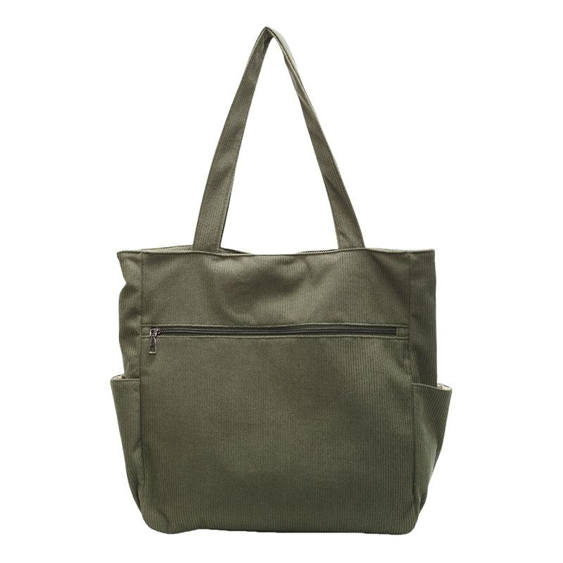 

Вместительная вельветовая сумка-тоут женская новая повседневная ретро на плечо ручная сумка-саквояж для поездок Length 45cm Width 13cm Height 39cm зелёный