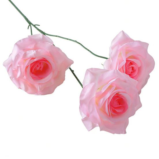 

3 Головки Цветущие Искусственные Цветы Розы Реалистичная Искусственная Ветка Розы со Стеблем для Вазы Центральный Элемент Стола Декор для Дома Свадьбы Вечеринки горячий розовый