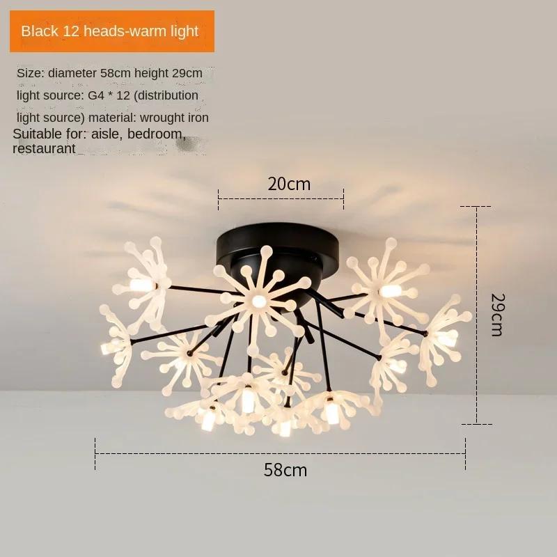 Modern LED Ceiling Light Ice Crystal Glass Bedroom Living Room Children's Room Ceiling Lamp Designer Lighting