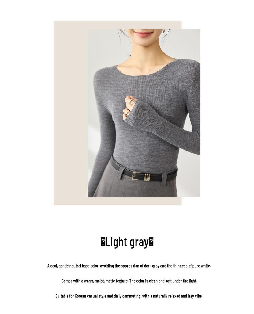 Yangzi Ultra-Fine 18-Gauge Wool One-Shoulder Sweater – Early Autumn Versatile Top