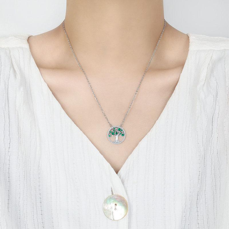 Color Zirconium Law Necklace Women'S Religious Belief Hollow Nature Tree Of Life Necklace Premium Durable Quality