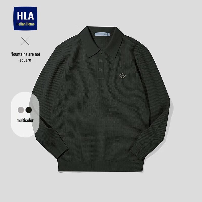 

Мужской трикотажный свитер поло с вышивкой HLA L