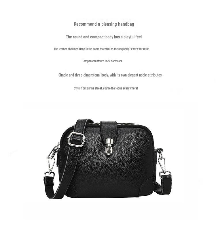 2024 New Fashion Women's Cowhide Lychee Grain Leather Crossbody Bag