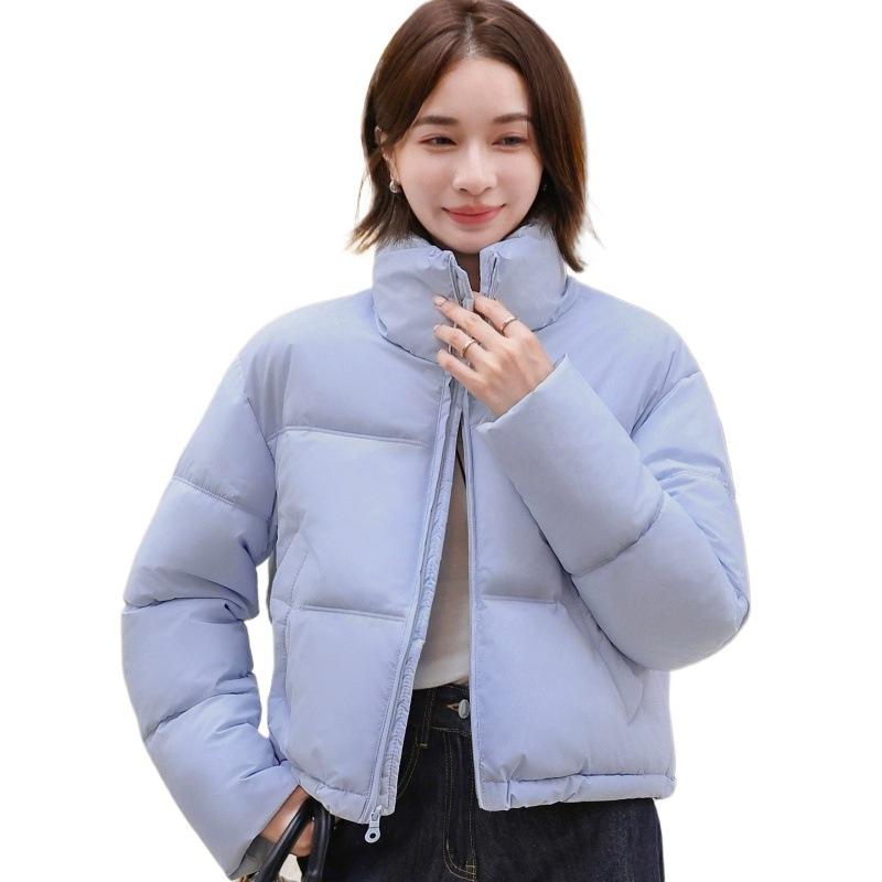 New European and American style Ken bean down cotton clothes women's winter short small high waist stand-up collar bread clothes jacket