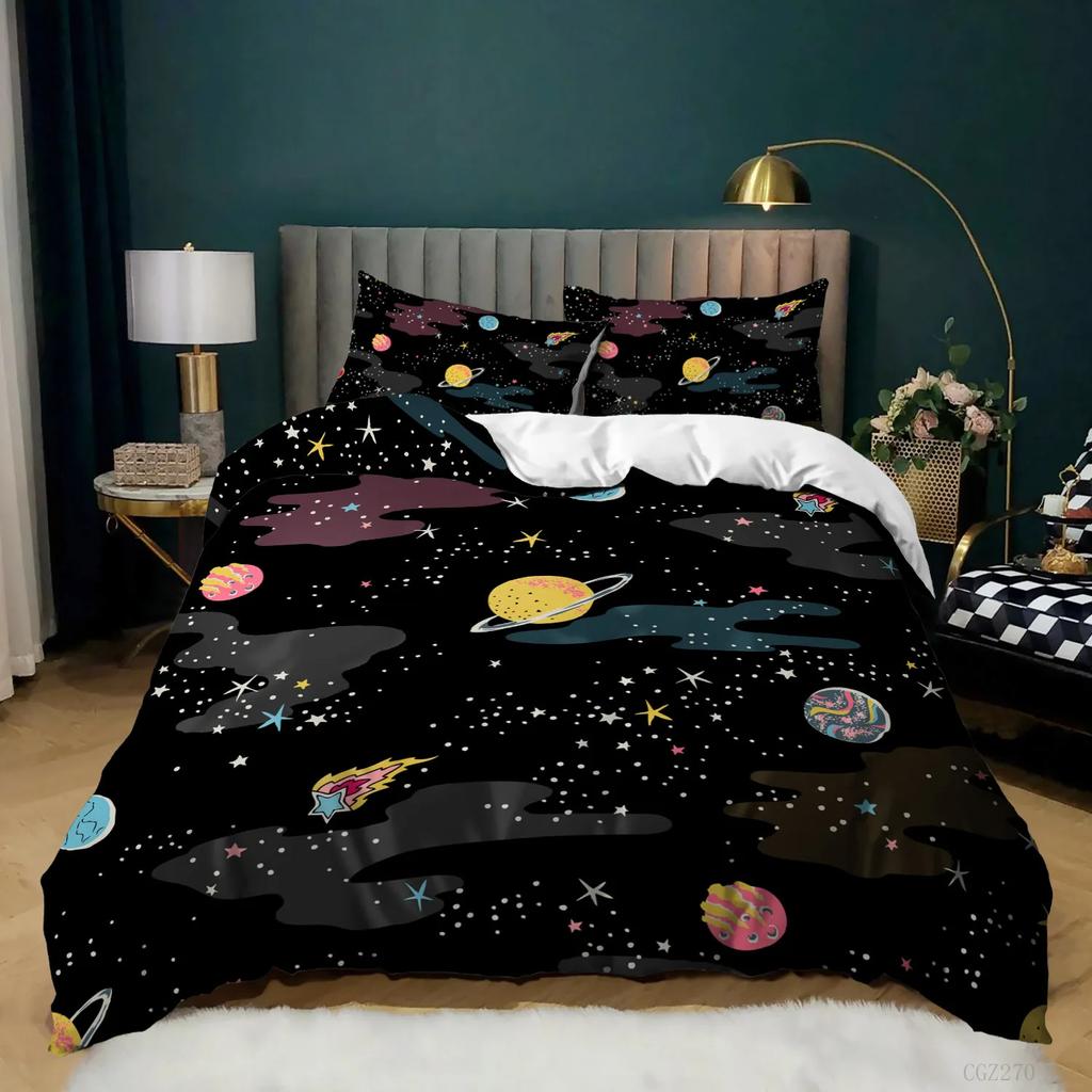 Galaxy Space Bedding Collections Kids FullQueenKing Size Blue Universe Adventure Stars Duvet Cover Collections For Boys Girls Teens Bedroom