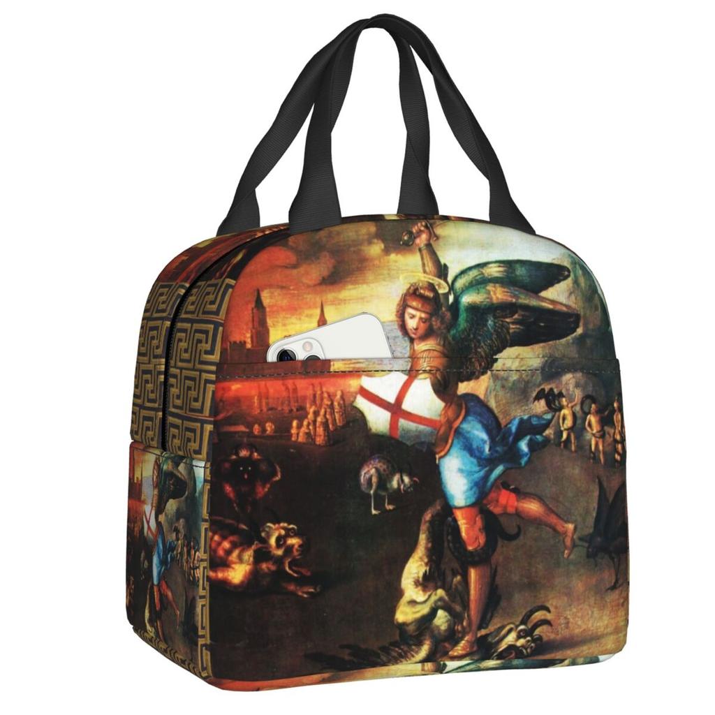 Custom Sacred Heart Of Jesus Lunch Bag Women Thermal Cooler Insulated Lunch Box for Kids School Children