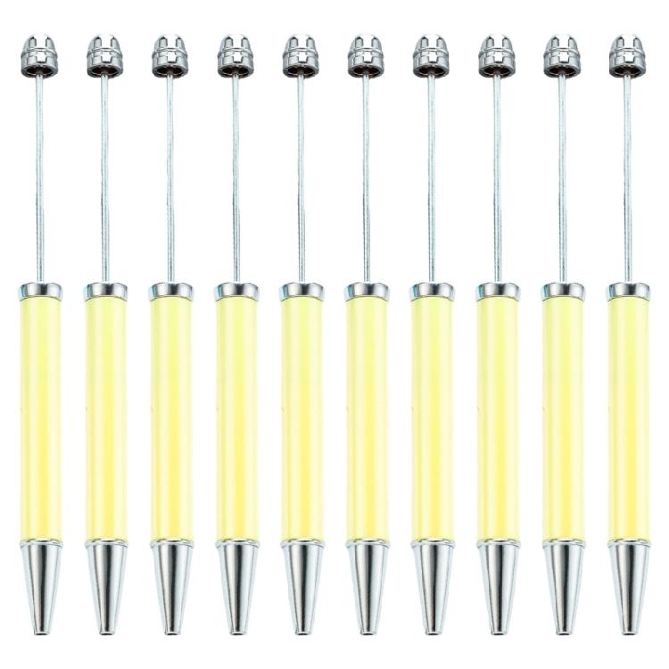 10 Pcs Beadable Ballpoint Pen Black Ink Pen Novelty Pen Multicolor Bead Pen Smooth Writing Pen for School
