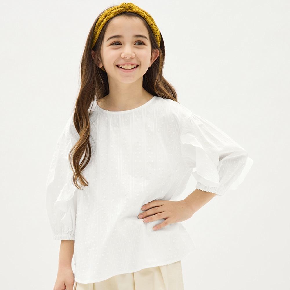 

Блуза GU by Uniqlo GIRLS с рюшами и рукавами 3, 4 рукава +E