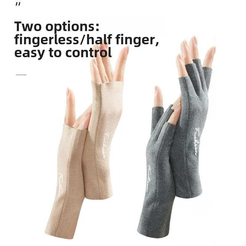 Rękawiczki rowerowe dla kobiet Nowe zimowe termiczne bez palców Outdoor Riding Typing Warm Half-Finger Gloves D174 Unisex High