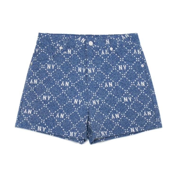 

New MLB Denim Shorts Women s Denim Blue 3FDPM0533-50INS M