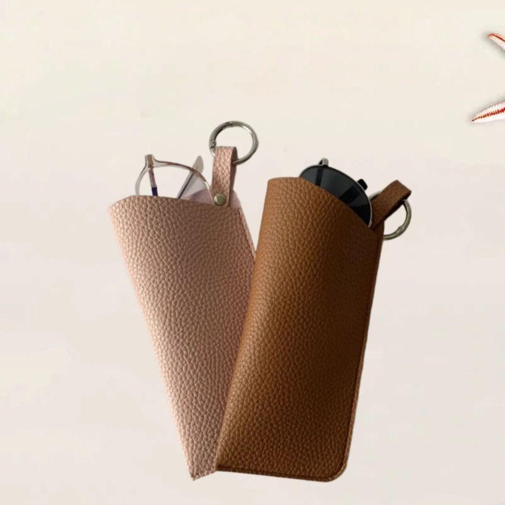 with Keyring Sunglasses Storage Bag PU Leather SunGlasses Holder  Eyewear Accessories