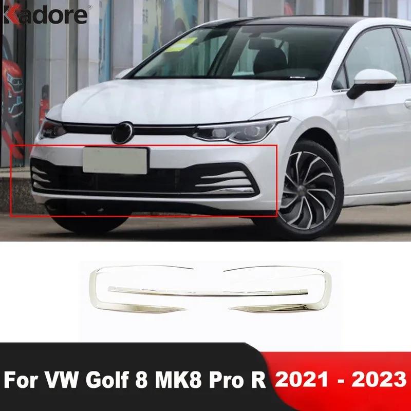 For Volkswagen VW Golf 8 MK8 Pro R Steel Car Front Bumper Foglight Grille Grills Cover Trim Accessories