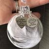 Christmas Angels In Heaven Pendants Memorial Ornament Feather Ball Christmas Tree Hanging Ornament Husband /wife Memorial Decor