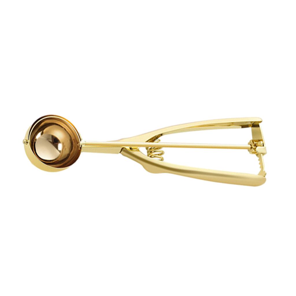 Easy To and Clean Metal Ice Cream Ball Spoon Multi-Functional and Sturdy Wide Applications Stainless Steel, Gold, M