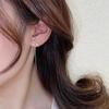 1 Pair Fashion Simple Crystal Flower Earrings Chain Tassel Earrings Women's Long Earrings Perforated Line Accessories