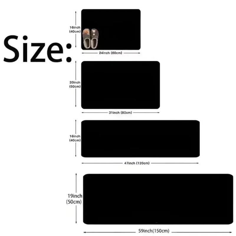 Professional Coffee Menu Kitchen Rug Non-Slip Mat Featuring Espresso Latte & Cappuccino Prints On Black Ideal for Home Floor