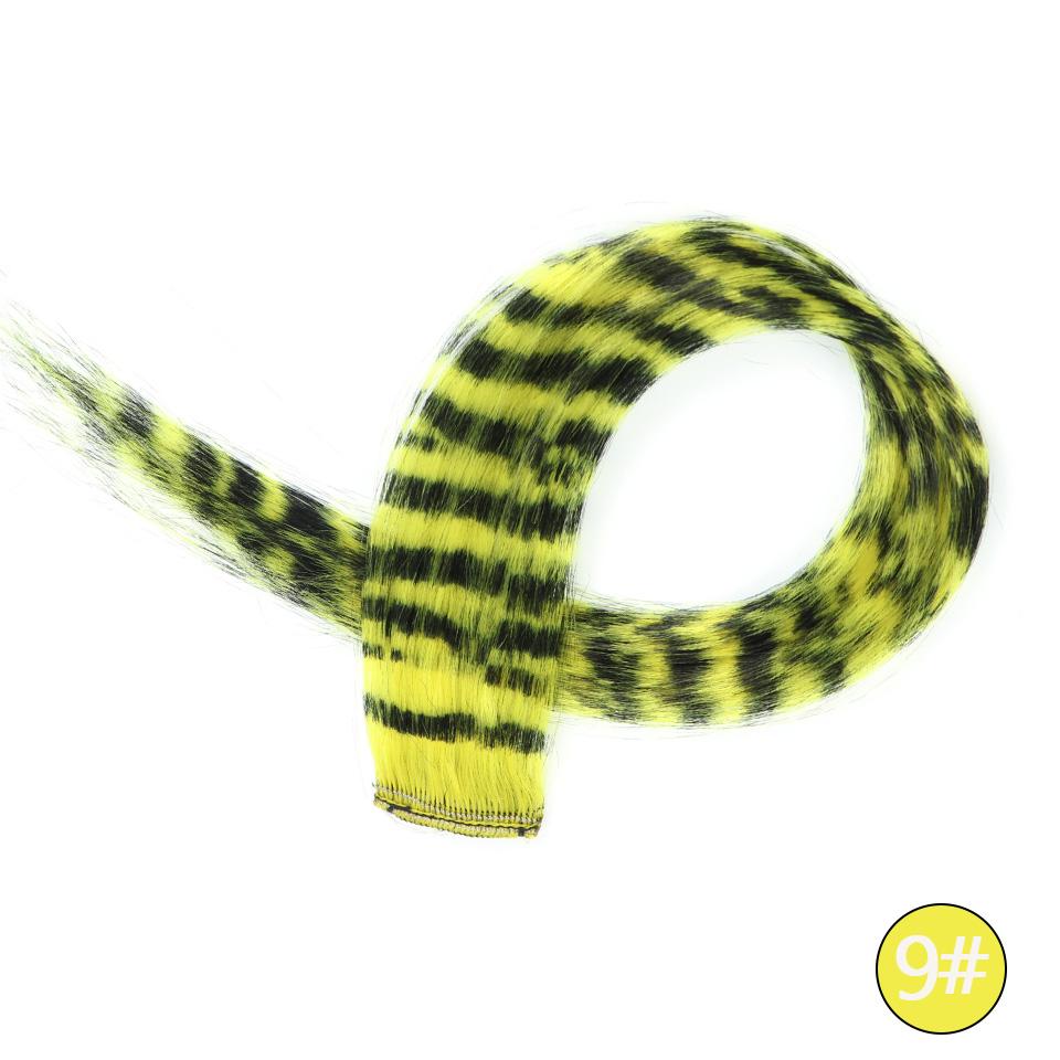 Feather Hair Extensions Farget syntetisk klips i håret Feather Colorful False Hair Extension Blandet farge rett hår for kvinner