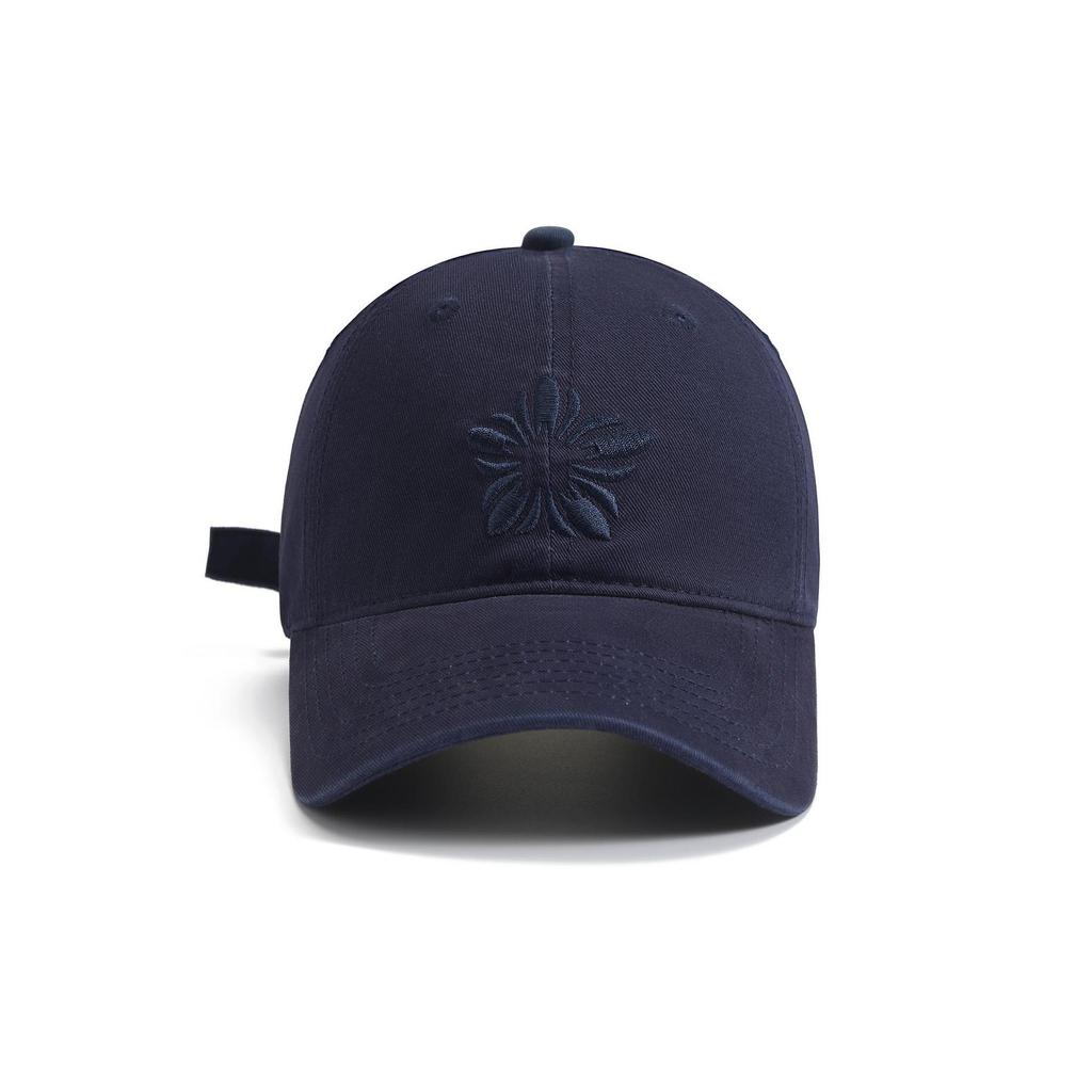 Snow Lotus Embroidered Cotton Baseball Cap With Sun Protection For Casual Women