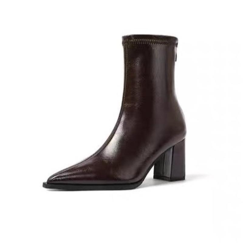 Fashion Elegant Ankle Boots for Women High Heels Pointed Toe Shoes Winter 2025 Trend New Fashion Sexy Chunky Party Pumps Woman Botas