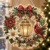 Living Room Holiday Decor Christmas Faux Pearl Art Hanging Ornament Kit, Acrylic Glowing Gift Ideas for Tree Window, DIY Festive Pendant Home Party