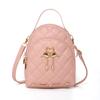 Women's Rhombus Embroidered Thread Small Backpack Autumn and Winter New Product Personalized Swan Fringed Schoolbag Tide