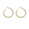 Copper Rice Grain Gold Hoop Earrings for Women