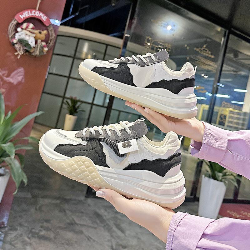 

Spring Autumn Women s Versatile Sneakers New Breathable Leather Female Casual Skateboard Shoes Tenis Sneakers Mujer 40 чорний