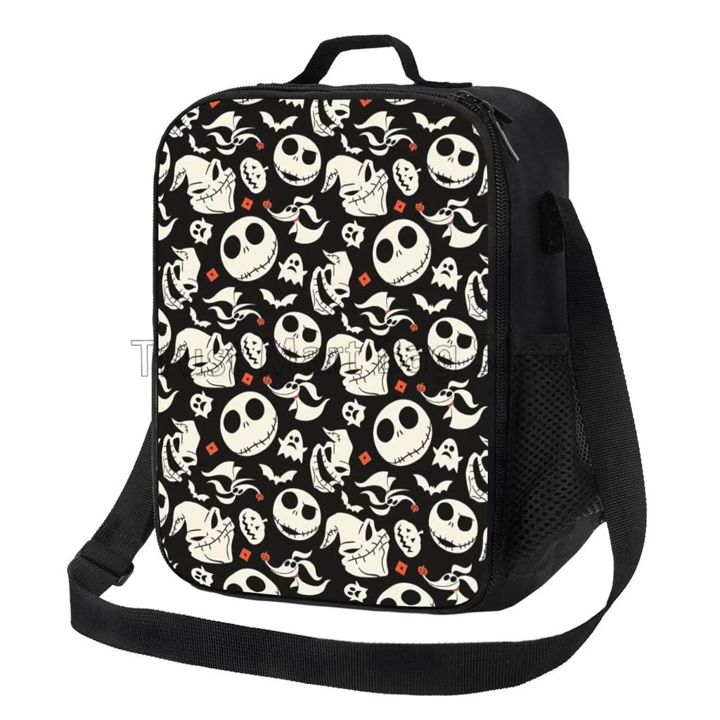 Horror Halloween Christmas Insulated Lunch Bag Portable Thermal Lunch Containers Reusable Cooler Tote Bag for Work Picnic Travel